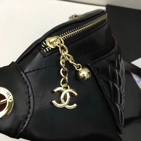 Chanel Sheepskin Leather Waist Bag 94103 Black