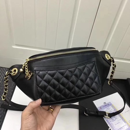 Chanel Sheepskin Leather Waist Bag 94103 Black