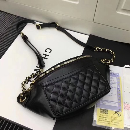 Chanel Sheepskin Leather Waist Bag 94103 Black