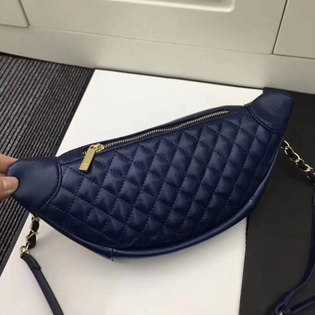 Chanel Sheepskin Leather Waist Bag 94103 Blue