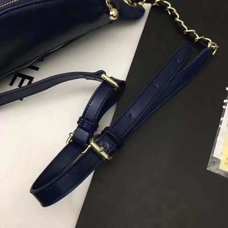 Chanel Sheepskin Leather Waist Bag 94103 Blue