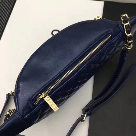 Chanel Sheepskin Leather Waist Bag 94103 Blue