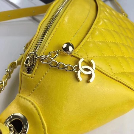 Chanel Sheepskin Leather Waist Bag 94103 Yellow