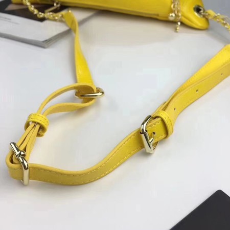 Chanel Sheepskin Leather Waist Bag 94103 Yellow