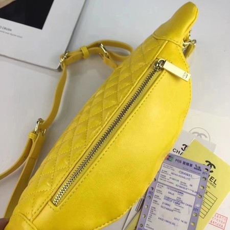 Chanel Sheepskin Leather Waist Bag 94103 Yellow
