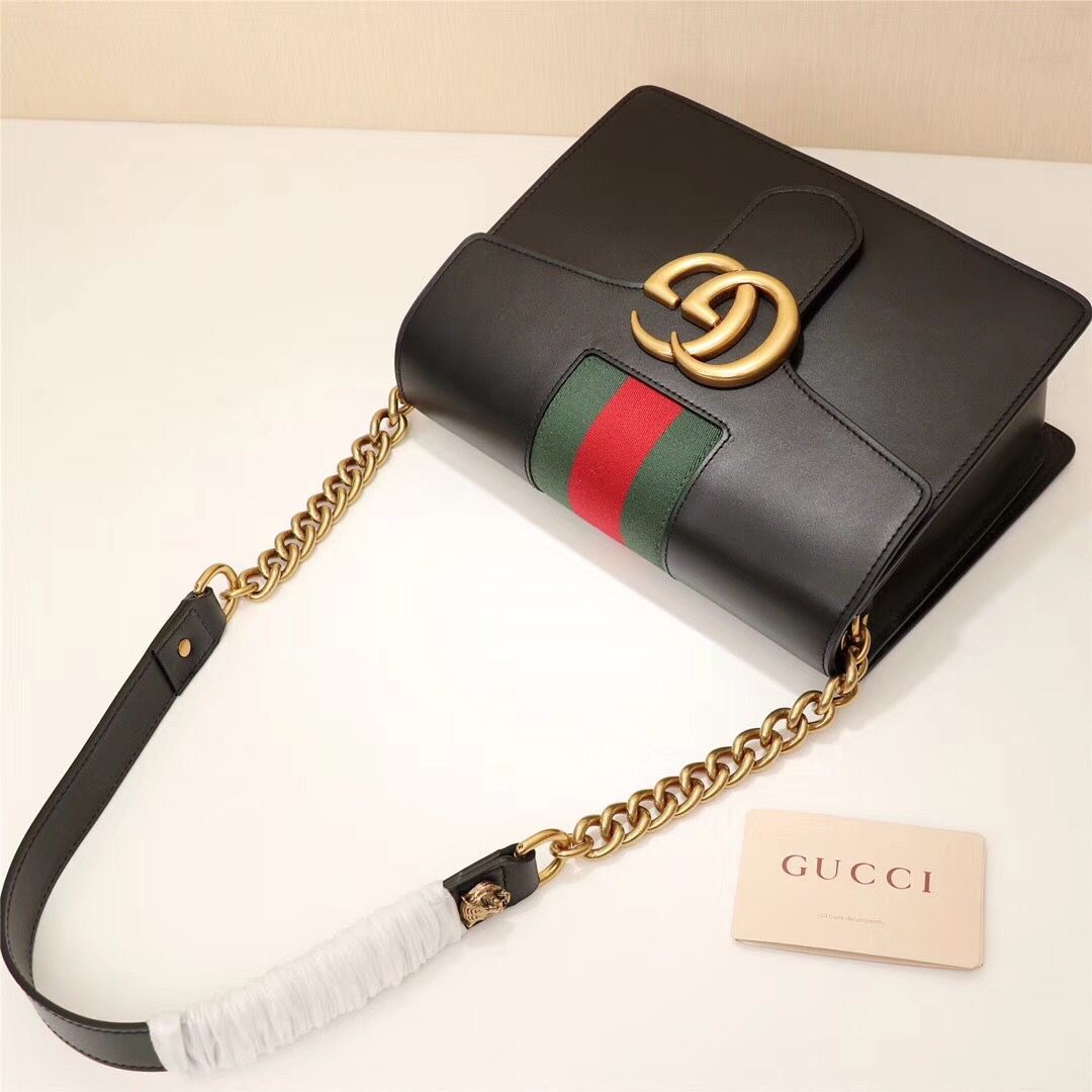 Gucci GG Marmont Leather Shoulder Bag 476468 black