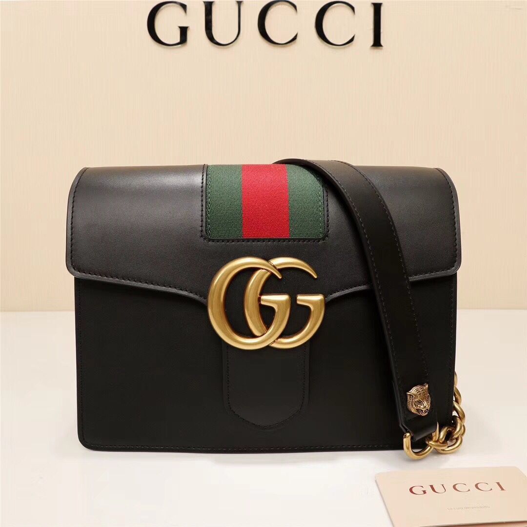 Gucci GG Marmont Leather Shoulder Bag 476468 black