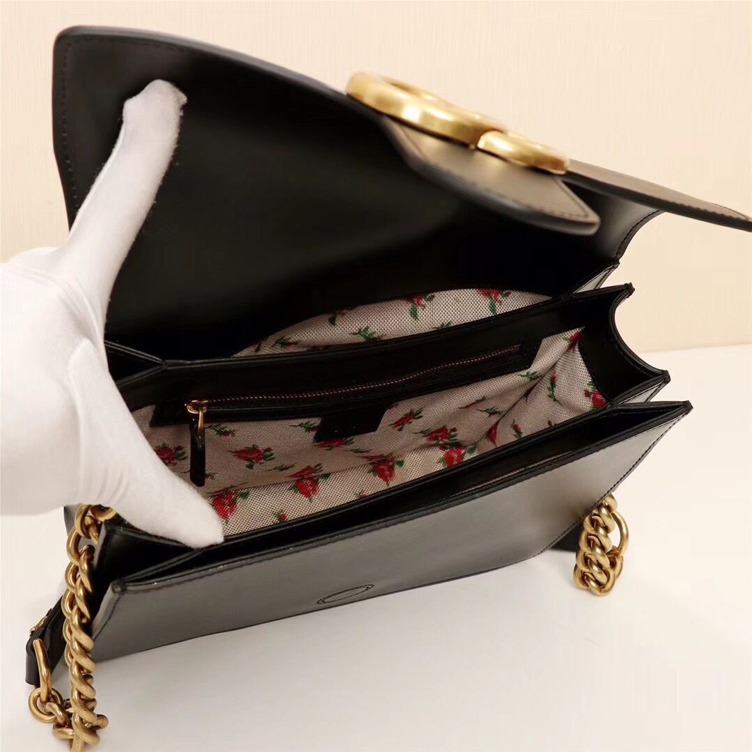 Gucci GG Marmont Leather Shoulder Bag 476468 black