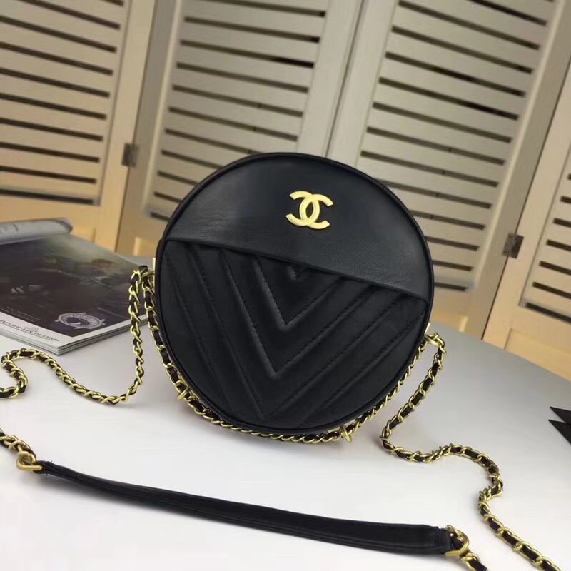 Chanel Sheepskin Leather Shoulder Bag 3698 black