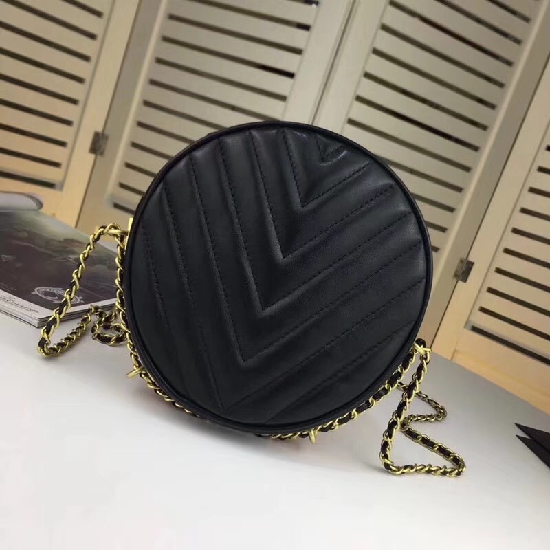 Chanel Sheepskin Leather Shoulder Bag 3698 black