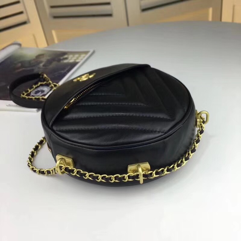 Chanel Sheepskin Leather Shoulder Bag 3698 black