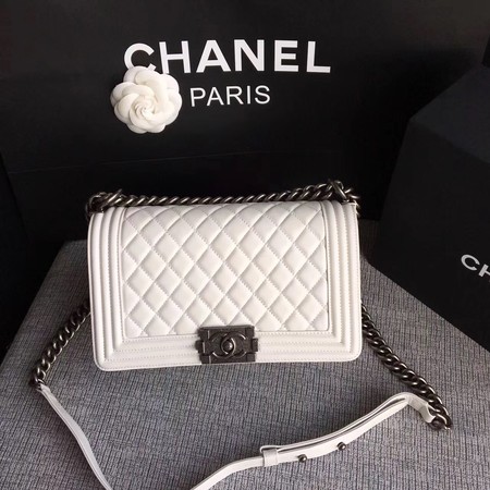 Chanel LE BOY Shoulder Bag Sheepskin Leather A67086 white