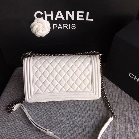 Chanel LE BOY Shoulder Bag Sheepskin Leather A67086 white