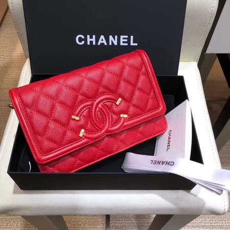 Chanel Flap Shoulder Bag Original Caviar Leather 5698 red