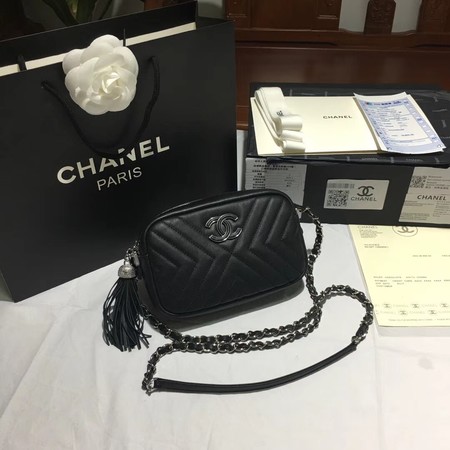 Chanel Original Sheepskin Leather Shoulder Bag 22500 black