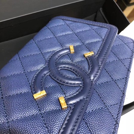 Chanel Flap Shoulder Bag Original Caviar Leather 5698 blue