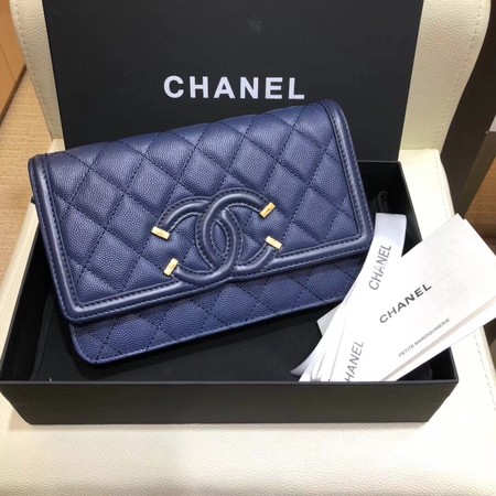 Chanel Flap Shoulder Bag Original Caviar Leather 5698 blue