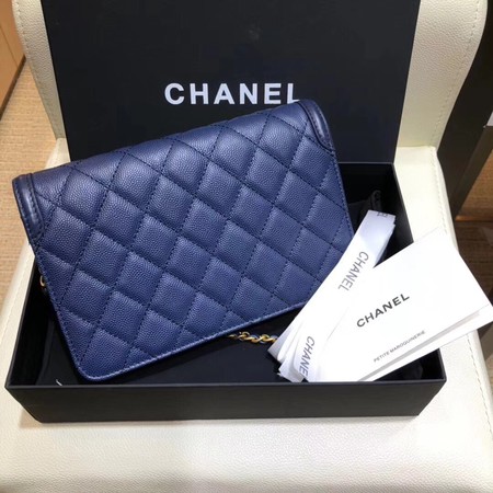 Chanel Flap Shoulder Bag Original Caviar Leather 5698 blue