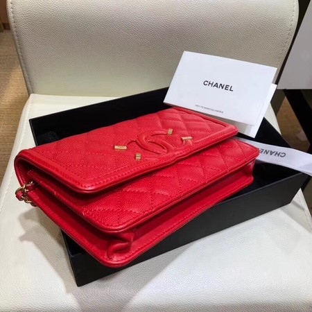 Chanel Flap Shoulder Bag Original Caviar Leather 5698 red