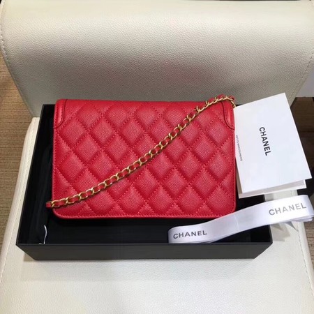 Chanel Flap Shoulder Bag Original Caviar Leather 5698 red