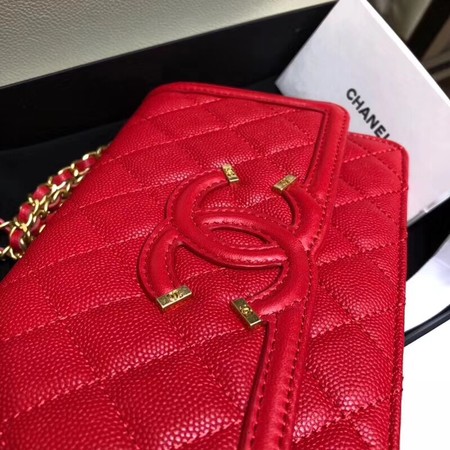 Chanel Flap Shoulder Bag Original Caviar Leather 5698 red