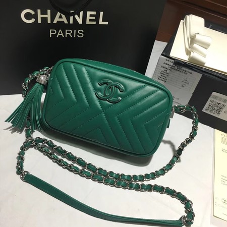 Chanel Original Sheepskin Leather Shoulder Bag 22500 green