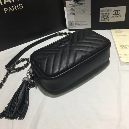 Chanel Original Sheepskin Leather Shoulder Bag 22500  black