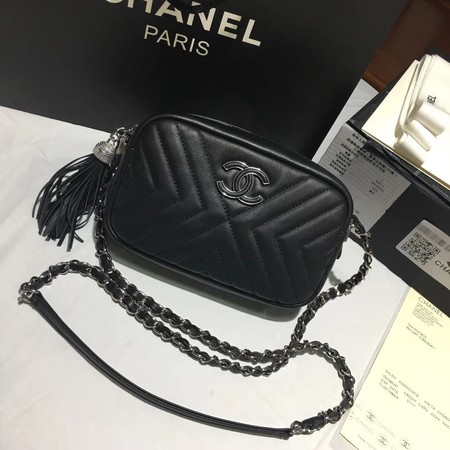 Chanel Original Sheepskin Leather Shoulder Bag 22500  black