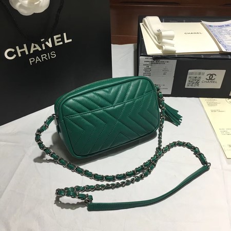 Chanel Original Sheepskin Leather Shoulder Bag 22500 green