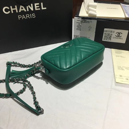 Chanel Original Sheepskin Leather Shoulder Bag 22500 green