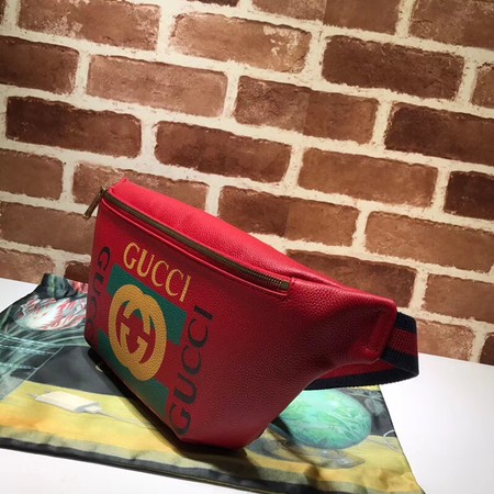 Gucci Calfskin Leather Pocket A493869 Red