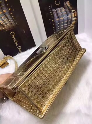 Dior Calfskin Leather Shoulder Bag M9669 gold