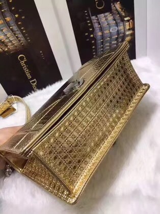 Dior Calfskin Leather Shoulder Bag M9669 gold