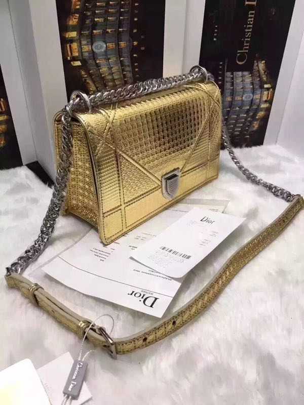 Dior Calfskin Leather Shoulder Bag M9669 gold