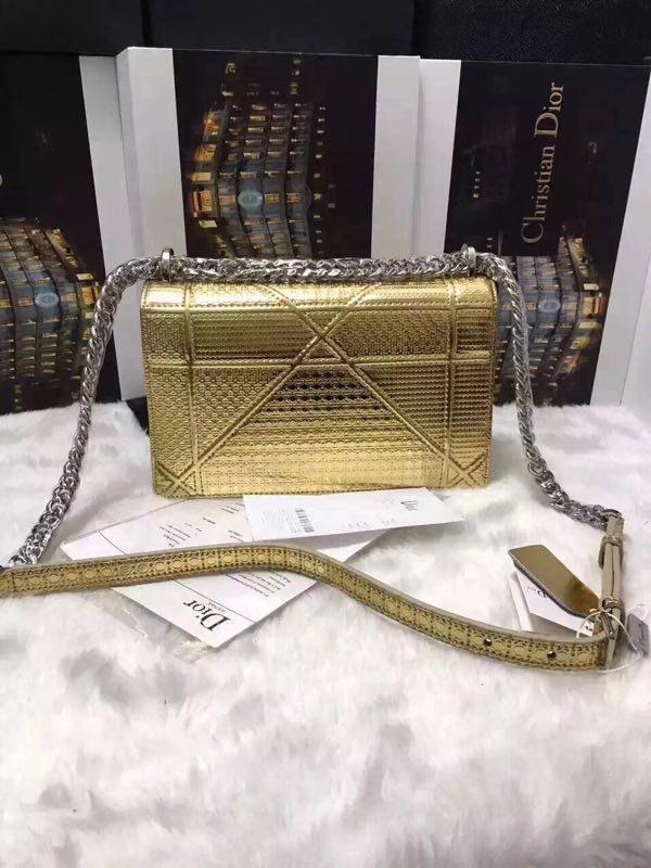 Dior Calfskin Leather Shoulder Bag M9669 gold