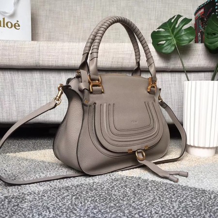 Chloe Marcie original Calfskin Leather Top Handle Bag 166320 grey