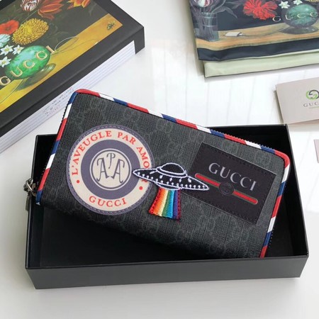 Gucci Calfskin Leather Wallet 496342 Black