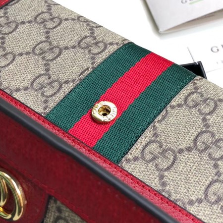 Gucci Calfskin Leather Wallet 523153 red