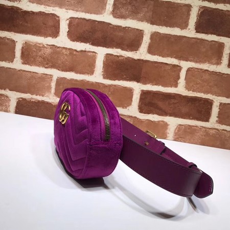 Gucci GG Marmont Velvet waist pack 476434 purple