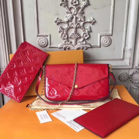 Louis Vuitton Monogram Vernis Pochette Felicie GM M61267 red