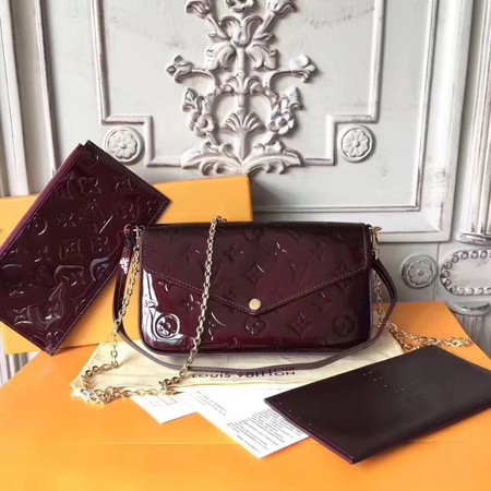 Louis Vuitton Original Monogram Vernis Pochette Felicie GM M61267 Wine