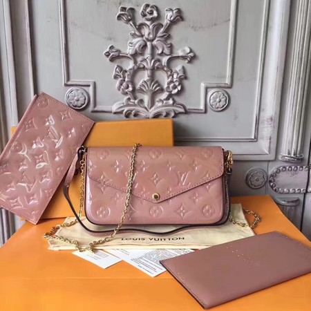 Louis Vuitton Original Monogram Vernis POCHETTE FELICIE 61276 pink