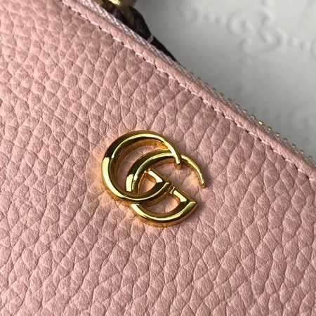 Gucci Calfskin Leather Wallet 474747 pink