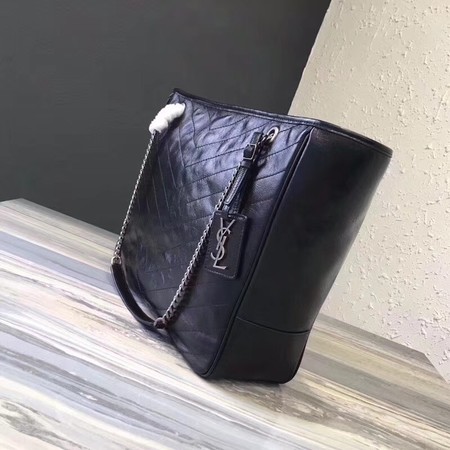 Yves Saint Laurent Original Calfskin Leather NIKI SHOPPING BAG 5569 Black
