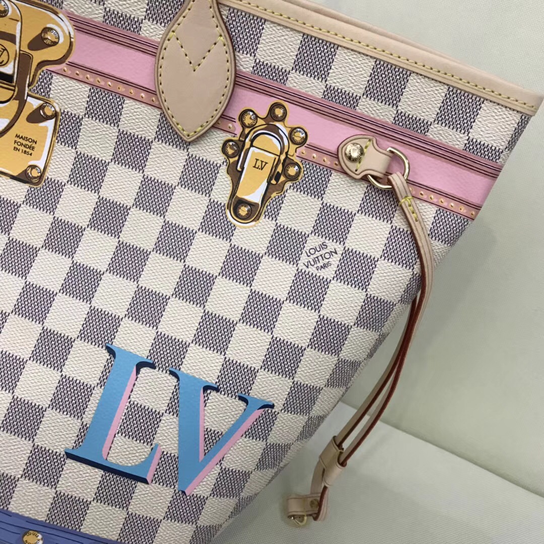 Louis Vuitton Damier Azur Canvas original neverfull mm B40156