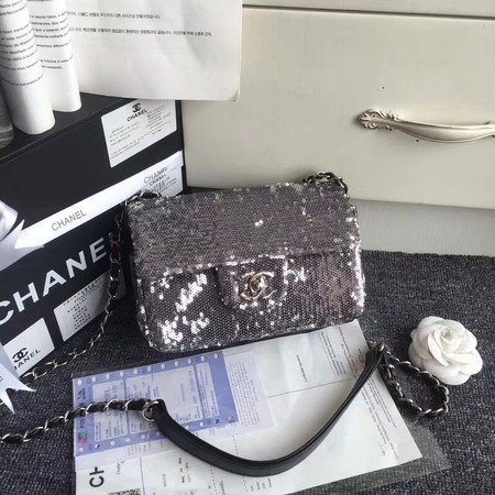 Chanel Flap Shoulder Bag Original Sheepskin Leather CF3352 silver