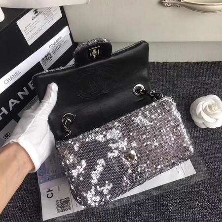 Chanel Flap Shoulder Bag Original Sheepskin Leather CF3352 silver