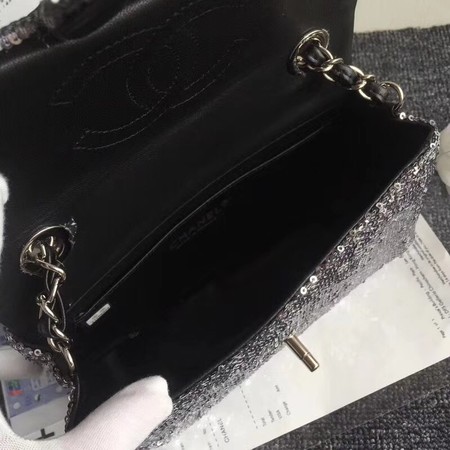 Chanel Flap Shoulder Bag Original Sheepskin Leather CF3352 silver