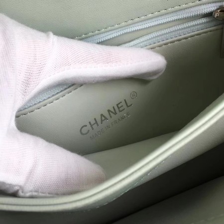 Chanel Original Sheepskin Leather Tote Bag V92236 Light green silver Buckle