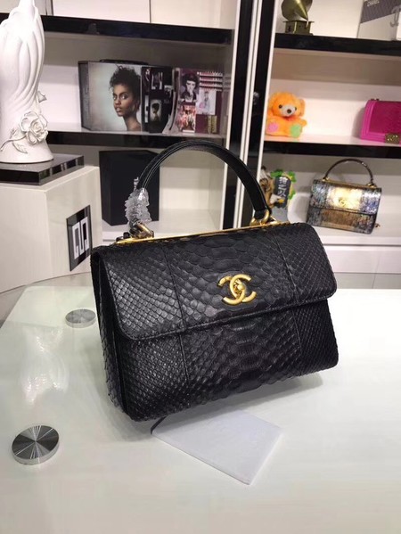 Chanel Original Snake skin Leather Tote Bag A92236 black
